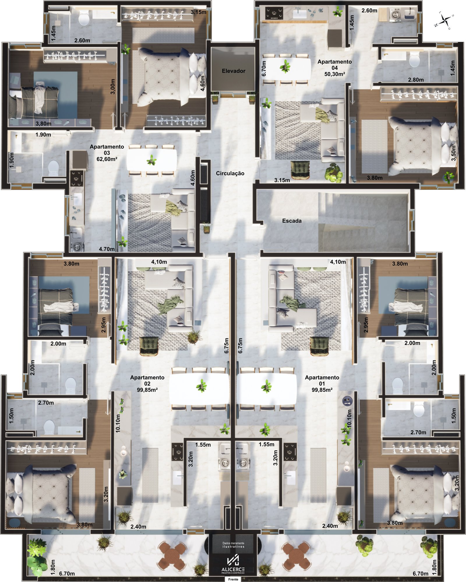 Planta humanizada — Projeto para incorporação imobiliária